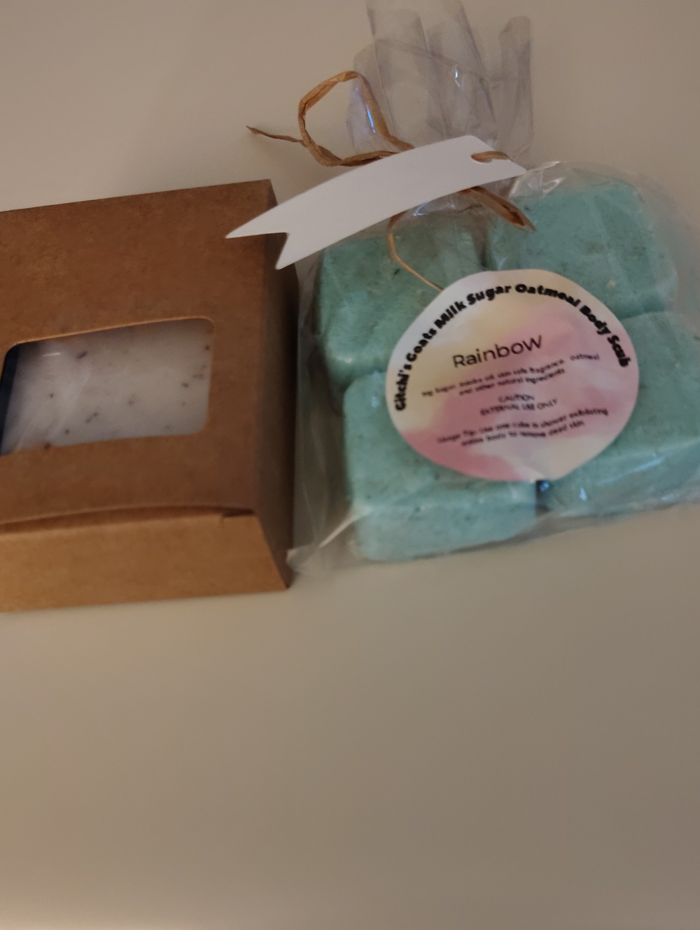 Rainbow Oatmeal Bathv Scrubs And Coffee Soap- Blue Scented Kids Bath
